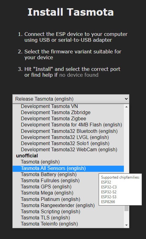 install tasmota 1