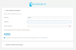 portainer new install