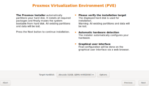 proxmox install choose disk