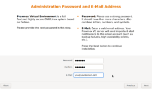 proxmox install mail setup