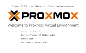 proxmox install start screen