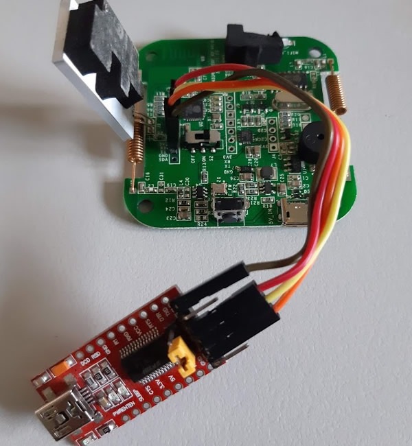 Sonoff RF Bridge with programmer in place