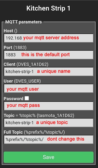 tasmota mqtt settings