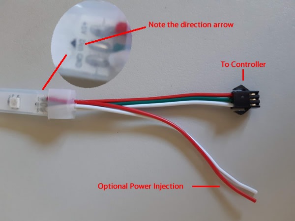 ws2812b led direction